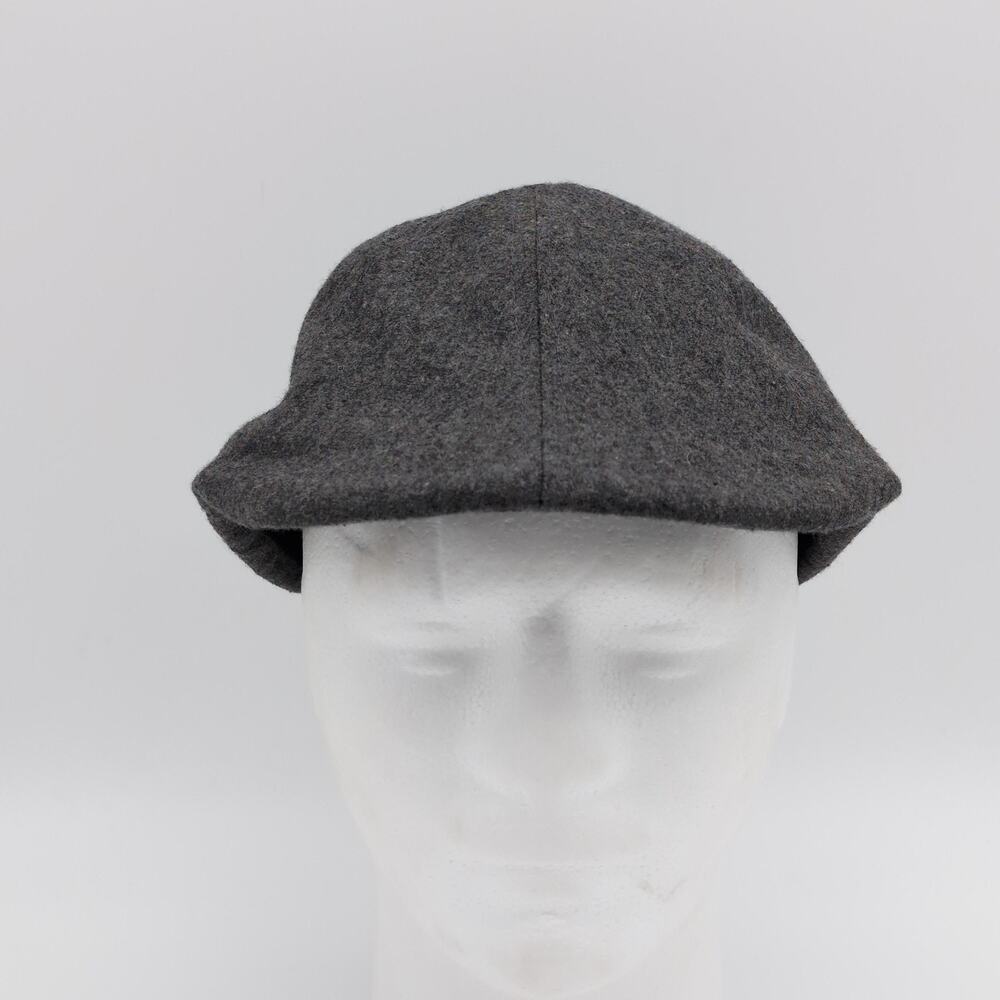 DPC Hat Flat Cap Fitted Mens Medium Gray Lined Polyester Winter Casual